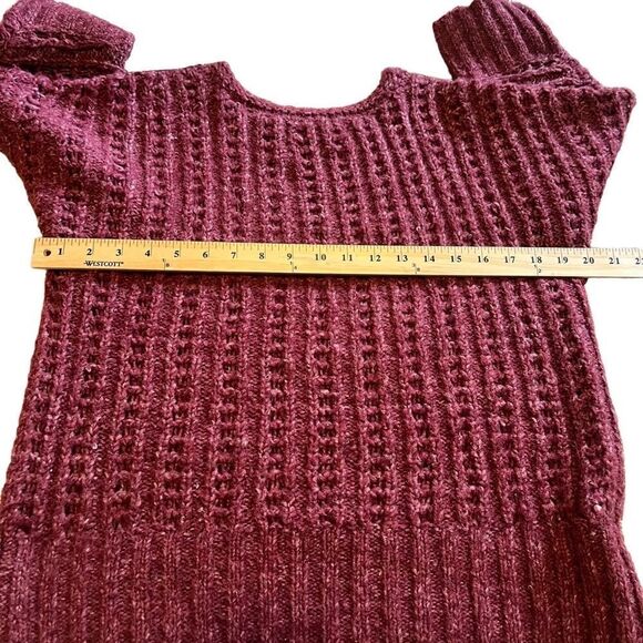 Loft Wine Colored Boat Neck Sweater. Textured. 3/4 Sleeves. Sz Sm. EUC! - Picture 11 of 11